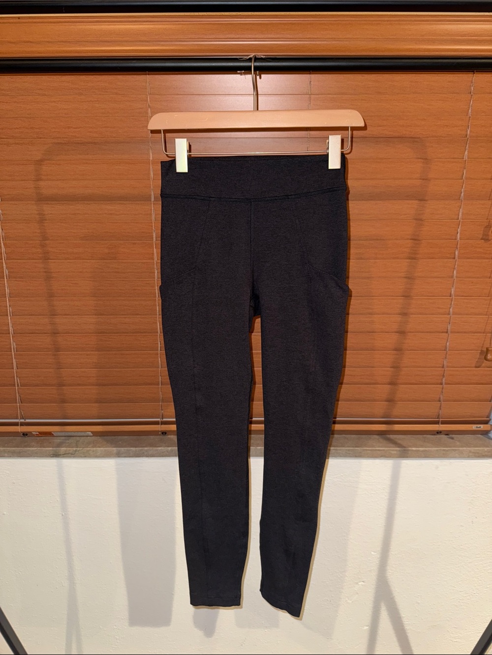 Lululemon Dark Grey Mid Rise Pocket Leggings